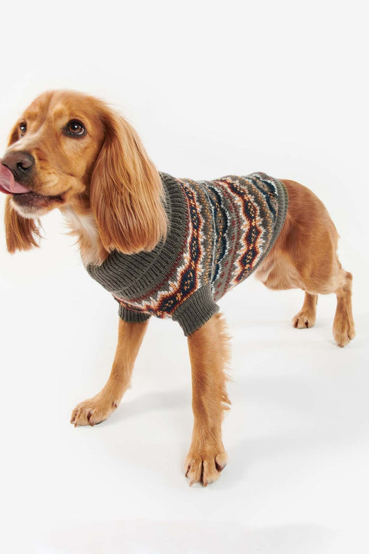 Case Fairisle Dog Jumper - OLIVE