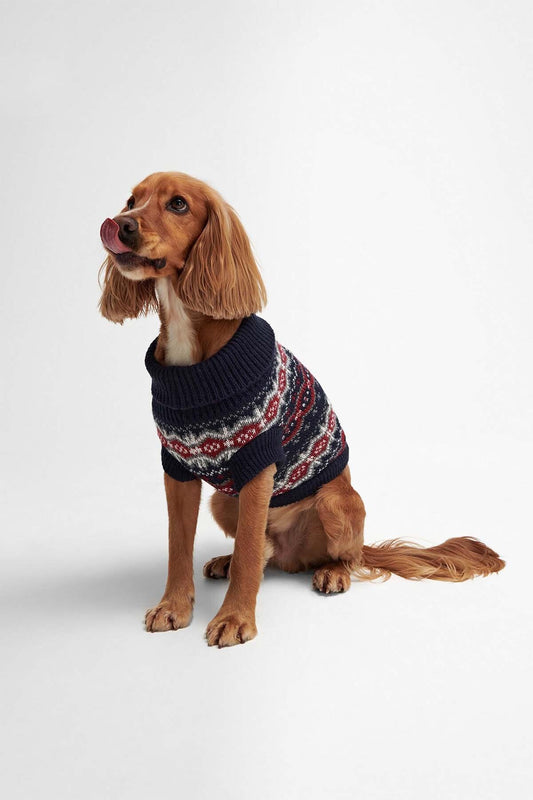 Case Fairisle Dog Jumper - BLUE GRANITE