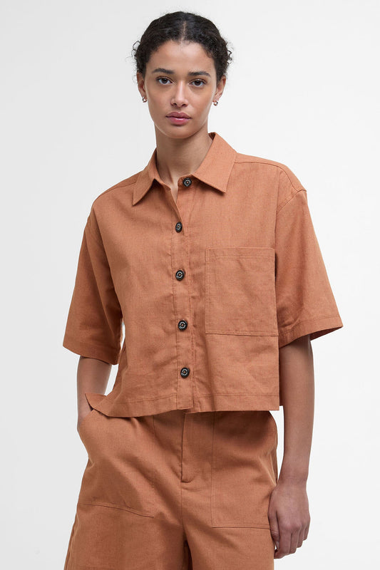 Cary Boxy Short-Sleeved Shirt - BRAN