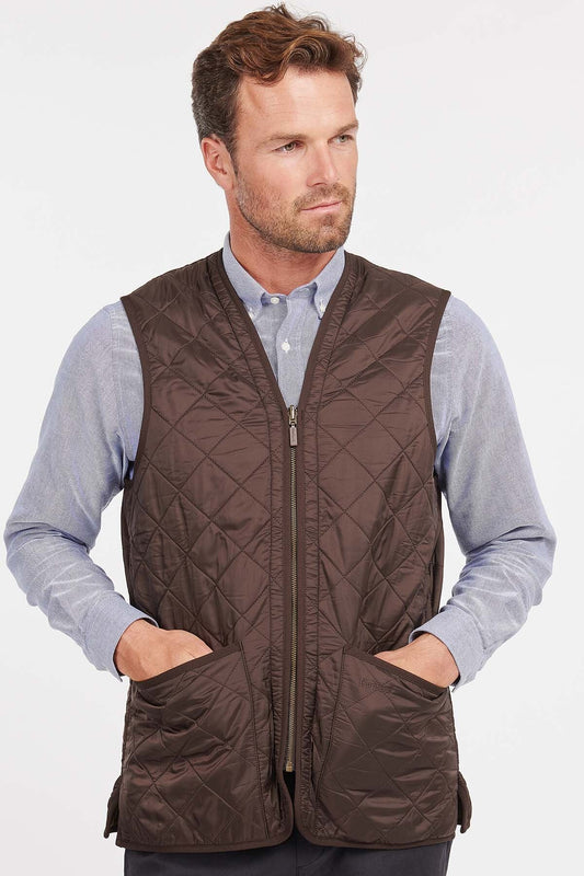Polarquilt Waistcoat/Zip-In Liner - DARK BROWN