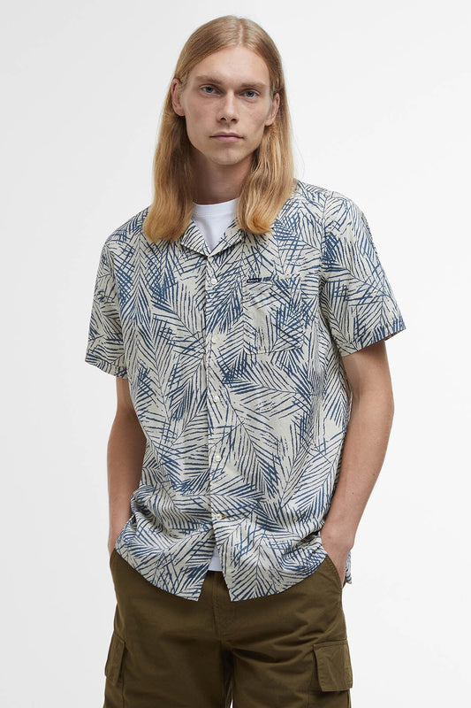 Falmouth Printed Regular Short-Sleeved Shirt - OATMEAL