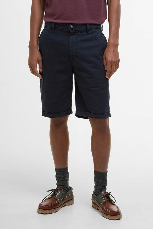 Washed Twill Chino Shorts - DARK NAVY