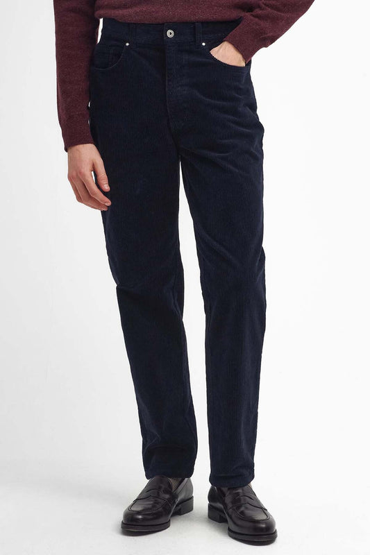 Stretch Cord Regular Trousers - NAVY